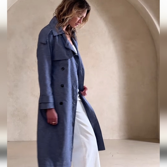 NWT BANANA REPUBLIC | Chambray Trench Coat - Picture 7 of 8